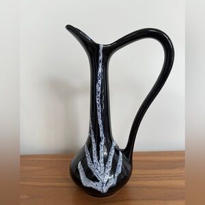 VINTAGE Blue Mountain Pottery Cobalt Granite Glaze Mid-Century Modern Jug Vase